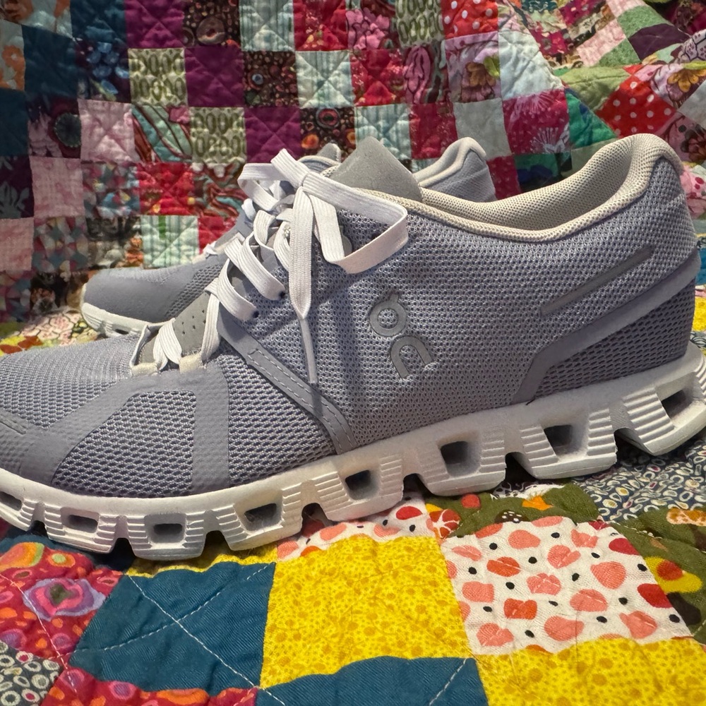 On Running Women's Athletic Shoes - Light Gray and White